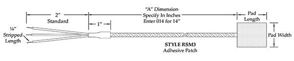 Surface Mount Stick On RTD Sensor with Long Wire Leads